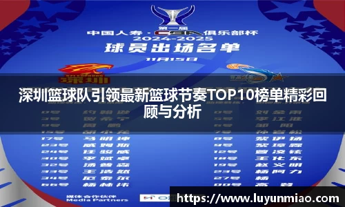 深圳篮球队引领最新篮球节奏TOP10榜单精彩回顾与分析